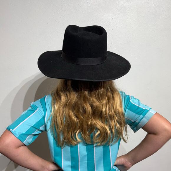 Lack of Color Black Australian Wool Rancher Hat Wide Brim Sz M main image 10